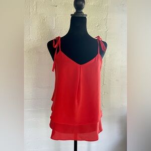 Banana Republix XS loose fit red orange bow strap top